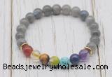 CGB6324 8mm labradorite 7 chakra beaded mala stretchy bracelets