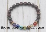 CGB6361 8mm brecciated jasper 7 chakra beaded mala stretchy bracelets