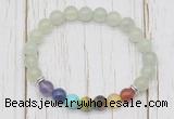 CGB6369 8mm New jade 7 chakra beaded mala stretchy bracelets