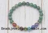 CGB6372 8mm African jade 7 chakra beaded mala stretchy bracelets