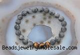 CGB6415 8mm round matte black labradorite & yellow tiger eye beaded bracelets