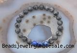 CGB6416 8mm round matte black labradorite & lapis lazuli  beaded bracelets