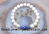 CGB6417 8mm round matte white howlite & lapis lazuli  beaded bracelets