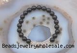 CGB6420 8mm round smoky quartz & rose quartz beaded bracelets