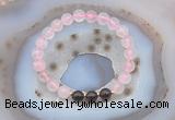 CGB6421 8mm round rose quartz & smoky quartz beaded bracelets