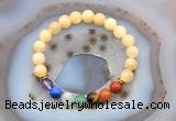 CGB6498 8mm round honey jade 7 chakra beads bracelet wholesale