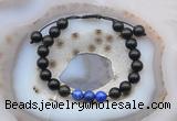 CGB6597 8mm round golden obsidian & lapis lazuli adjustable bracelets