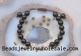 CGB6598 8mm round smoky quartz & rose quartz adjustable bracelets