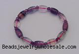 CGB660 7.5 inches 5mm round & 8*11mm drum fluorite bracelet