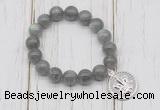 CGB6814 10mm, 12mm labradorite beaded bracelet with alloy pendant