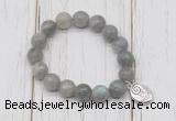 CGB6815 10mm, 12mm faceted labradorite beaded bracelet with alloy pendant