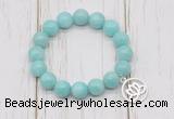 CGB6817 10mm, 12mm amazonite beaded bracelet with alloy pendant