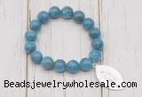 CGB6818 10mm, 12mm apatite beaded bracelet with alloy pendant