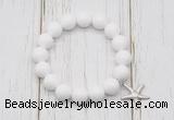 CGB6833 10mm, 12mm candy jade beaded bracelet with alloy pendant