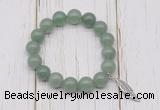 CGB6836 10mm, 12mm green aventurine beaded bracelet with alloy pendant