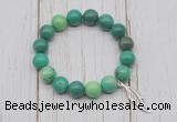 CGB6866 10mm, 12mm grass agate beaded bracelet with alloy pendant