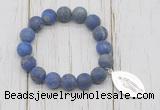 CGB6911 10mm, 12mm matte lapis lazuli beaded bracelet with alloy pendant