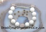 CGB6935 12mm round white howlite & rose quartz adjustable bracelets