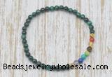 CGB7009 7 chakra 4mm green tiger eye beaded meditation yoga bracelets