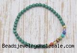 CGB7016 7 chakra 4mm malachite beaded meditation yoga bracelets