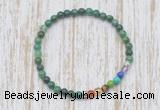 CGB7044 7 chakra 4mm African jade beaded meditation yoga bracelets