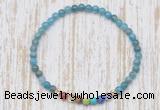 CGB7109 7 chakra 4mm apatite beaded meditation yoga bracelets