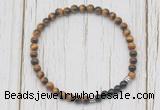 CGB7122 4mm yellow tiger eye & black onyx beaded meditation yoga bracelets