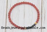 CGB7129 4mm red agate & black onyx beaded meditation yoga bracelets