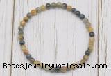 CGB7201 4mm tiny golden & blue tiger eye beaded meditation yoga bracelets