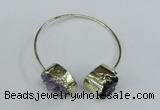 CGB721 15*20mm oval druzy amethyst gemstone bangles wholesale