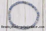 CGB7211 4mm tiny blue spot stone beaded meditation yoga bracelets