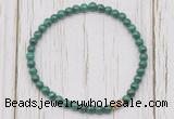 CGB7216 4mm tiny malachite beaded meditation yoga bracelets