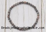 CGB7217 4mm tiny grey opal beaded meditation yoga bracelets