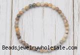 CGB7226 4mm tiny yellow crazy lace agate beaded meditation yoga bracelets