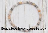 CGB7227 4mm tiny bamboo leaf agate beaded meditation yoga bracelets