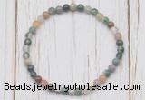 CGB7228 4mm tiny Indian agate beaded meditation yoga bracelets