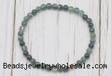 CGB7229 4mm tiny moss agate beaded meditation yoga bracelets