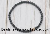 CGB7233 4mm tiny black onyx beaded meditation yoga bracelets