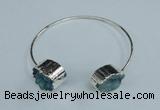 CGB724 13*18mm oval druzy agate gemstone bangles wholesale