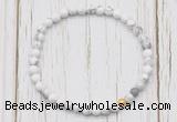 CGB7253 4mm tiny white howlite beaded meditation yoga bracelets