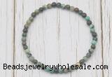 CGB7255 4mm tiny African turquoise beaded meditation yoga bracelets