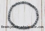 CGB7260 4mm tiny snowflake obsidian beaded meditation yoga bracelets