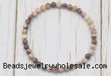 CGB7270 4mm tiny Australian zebra jasper beaded meditation yoga bracelets