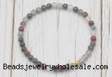 CGB7277 4mm tiny blood jasper beaded meditation yoga bracelets