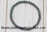 CGB7278 4mm tiny Indian bloodstone beaded meditation yoga bracelets