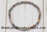 CGB7280 4mm tiny polychrome jasper beaded meditation yoga bracelets