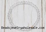 CGB7286 4mm tiny white crystal beaded meditation yoga bracelets