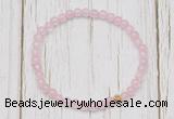 CGB7287 4mm tiny rose quartz beaded meditation yoga bracelets