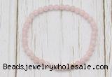 CGB7293 4mm tiny pink morganite beaded meditation yoga bracelets