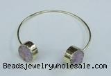 CGB732 15mm coin druzy agate gemstone bangles wholesale